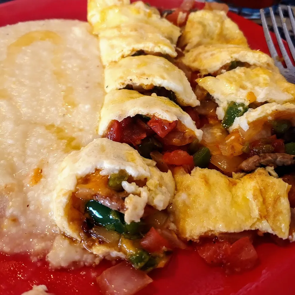 Vegetable Omelette with Cheddar Cheese